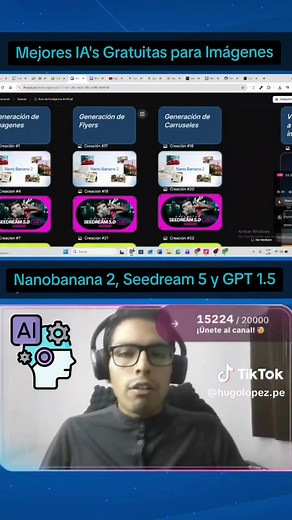👉 Las mejores herramientas gratuitas de inteligencia artificial para crear imágenes, flyers y carruseles son 🤩: 🥇Primer lugar: Nanobana 2 de Google [100 imágenes por día desde Gemini e Ilimitado en Google Flow]. 🥈Segundo lugar🥈: Seedream 5.0 de Bytedance [Ilimitado en Dreamina Capcut]. 🥉Tercer lugar: GPT 1.5 de OpenAI [De 5 a 15 imágenes por día de forma gratuita]. #nanobanana2 #seedream5 #chatgpt #inteligenciaartificial #gratis