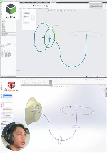 Sweep Blend trong Creo VS Loft trong SolidWorks. #solidworks #loft #creo #sweep #thietke | Cadcenter