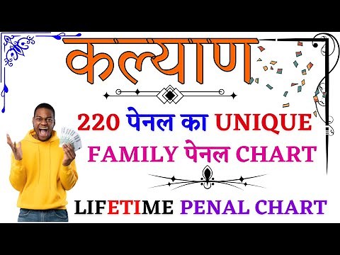 कल्याण मटका 220 पेनल का फॅमिली पेनल चार्ट || KALYAN 220 PENAL CHART || SATTA MATKA CHART ||
