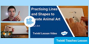 KS2 Art Lesson: Practising Lines and Shapes to Create Animal Art Video