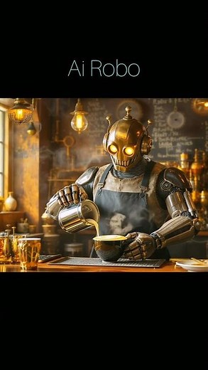 Steampunk Robot Barista Creates Magical Latte Art 🤖☕ | CGI Wonders #Shorts