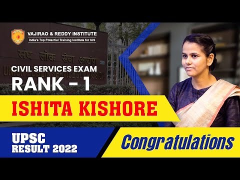 Ishita Kishore AIR 1- IAS Topper 2022 | UPSC CSE Mock Interview | Vajirao and Reddy Institute