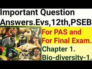 environmental education class 12 pseb |Chapter 1||Biodiversity Part 1||Question Answers|