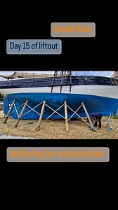 34 reactions | Day 15 of liftout and her antifouling is all done! | Pilot Cutter Amelie Rose | Facebook