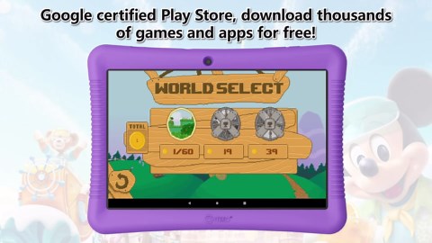 Contixo K102 10" Kids Tablet Bundle - HD Learning Tablet & Sleeve Bag for Kids Ages 3-7, Includes Disney eBooks ($350 Value), Parental Controls, Dual Camera, Android OS - Blue