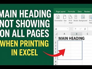 Fix Excel Printing Issue | Main Heading Not Showing on All Pages Solution
