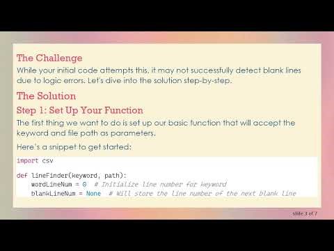 How to Find Keyword Line Numbers and the Next Blank Line in a CSV File Using Python
