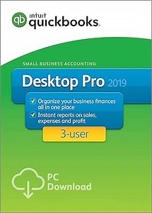 QuickBooks Desktop Pro 2019, 3 User [PC Download][Old Version]