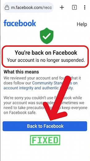 You're back on Facebook ✅ Recover disabled Facebook Suspended Facebook Account Recovery ‪@AppFixi‬