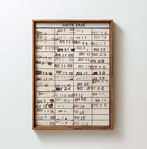 Vintage Library Card Due Date Wall Art Print, Book Nook, Library Wall Decor, Reading Nook Decor, Bookshop Poster, Digital Download - Etsy