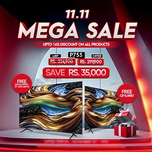 💥 11.11 MEGA SALE is HERE! 💥 Get BIG discounts up to 16% off on ALL TCL products! 🚀 Now’s the perfect time to upgrade your entertainment setup with our Biggest Savings of the year. Here’s what we have to offer: 1. FREE installation on LED TVs 75" and above! 2. An exciting GIVEAWAY! 🎁 This offer is valid from 1st to 15th of November – don’t miss out on these exclusive deals! Get ready to shop your heart out and transform your home entertainment! | TCL Electronics