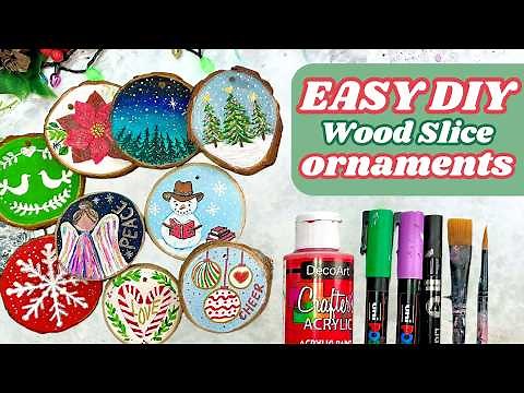 10 Ways to Paint Dollar Store Wood Slices Ornaments For a Cozy Christmas Craft Night