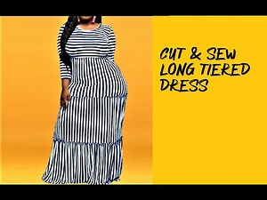 How to cut & sew a dress (long tiered dress) || Detailed tutorial || AmazingSewingCorner