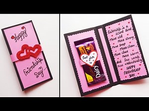 DIY Greeting Cards for Friendship Day / Chocolate card for bestie /How to make card for best friend