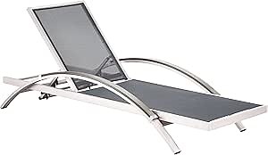 Zuo Metropolitan Chaise Lounge, Brushed Aluminum
