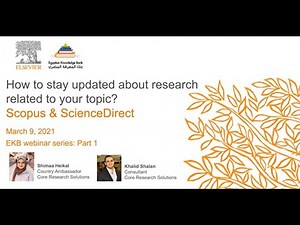 How to stay updated on research related to your topic with Scopus & ScienceDirect