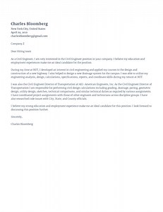 The Best Free Civil Engineer Cover Letter Sample - Rezi