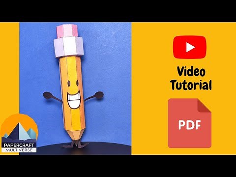 How to Make BFDI Pencil | Papercraft Tutorial Easy DIY Craft | Free Template