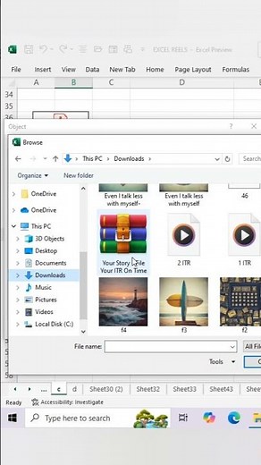 Add PDF Inside Excel Using Insert Text Object #exceltricks #excel