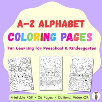 A–Z Alphabet Coloring Pages | Fun ABC Coloring Book for Kids | Preschool & Kinde