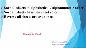 1.3K views | How to sort worksheets in alphabetical / alphanumeric order in Excel? | ExtendOffice - Professional Office Add-ins | Facebook