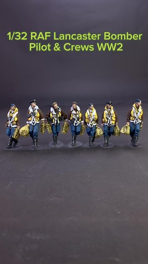 WW2 RAF Lancaster Bomber Pilots and Crews 1/32 Scale Model Kit