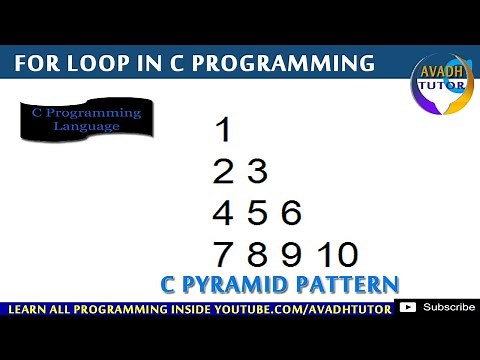 1 23 456 pyramid in c || pattern in c programming || c pyramid programs || avadh tutor
