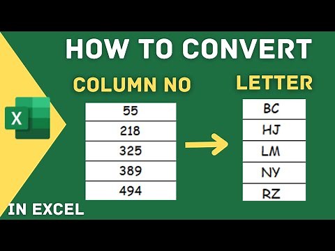 How to convert column number to letter in excel