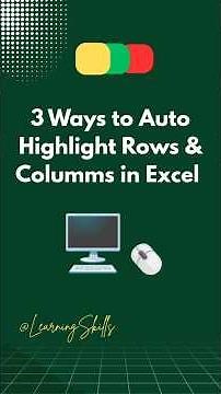 3 ways to highlight rows and columns in Excel #excel #highlights