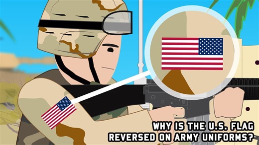 Why is the U.S. flag reversed on Army uniforms