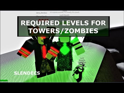 REQUIRED LEVELS FOR TOWERS/ZOMBIES IN Tower Battles Battlefront, TBBF! (justin5justin) (Roblox)