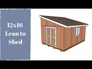 12x16 Lean to Shed Plans | HowToSpecialist - How to Build, Step by Step DIY Plans