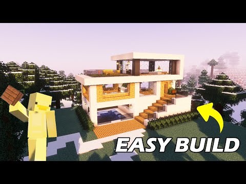 Cool Modern House With Swimming Pool Tutorial #minecraft