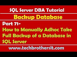 How to Manually Adhoc take full backup of a database in SQL Server - SQL Server DBA Tutorial