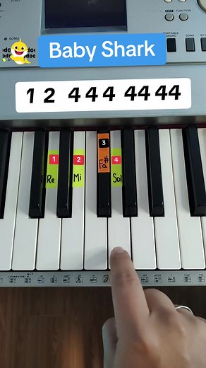 Learn to Play Baby Shark on Piano - Easy Tutorial for Beginners