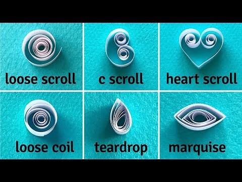 Quilling Basic Shapes for Beginners Without Tools - Easy Tutorial and Pattern