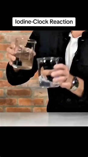 The iodine clock reaction is a classic chemical clock demonstration experiment aimed at displaying chemical kinetics in action; it was discovered by Hans Heinrich Landolt in 1886[1],[2]. The iodine clock reaction exists in several variations, each involving iodine species (iodide ion, free iodine, or iodate ion) and redox reagents in the presence of starch. Two colorless solutions are mixed and, at first, there is no visible reaction. After a short time, the liquid suddenly changes to a dark blu