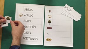 ✨ JUEGO CON LETRAS✨ 👉 "A - E" Os lo podéis descargar en: 👉 http://www.soyvisual.org/materiales/juego-con-las-letras-e Este es un material muy sencillo de realizar para trabajar la lectoescritura de una forma lúdica con palabras que empiezan por las letras A, B, C, D y E. Instrucciones de uso: Para realizar este juego, plastificaremos los dos primeros paneles de cada letra. Del tercer panel (el que tiene las imágenes y las palabras juntas), plastificaremos, por una parte las imágenes, y, por ot