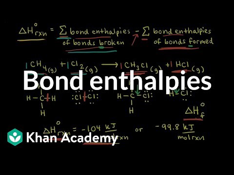 Bond enthalpies | Thermodynamics | AP Chemistry | Khan Academy