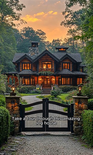 Tour through this stunning log home😍 | Log Homes