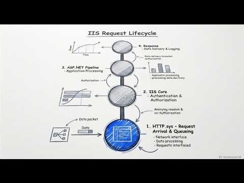What happens from the moment a request hits IIS to when a response is sent back?