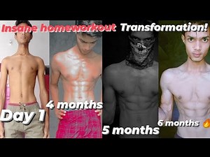 6 MONTHS INSANE HOMEWORKOUT BODY TRANSFORMATION 🔥| SKINNY TO FIT| CALISTHENICS ❤|