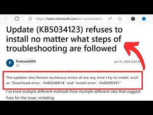 Fix: Windows 11 23H2 KB5034123 Fails to Install 0x800f0991, 0x80248014