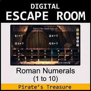 Digital Escape Room - Roman Numerals (1 to 10) - Math Game