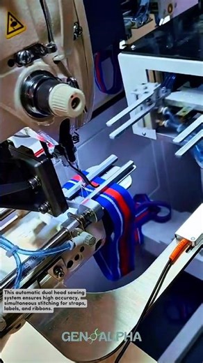 Automatic Programmable Dual Head Stitching Unit #manufacturing