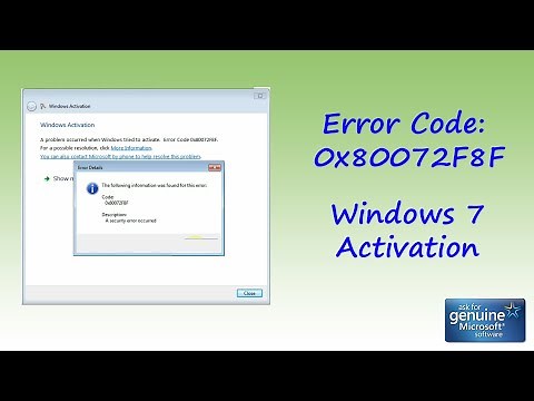 How to solve Error Code 0x80072F8F when activating Windows 7 license