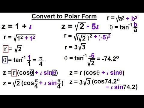 Calculus 2: Complex Numbers & Functions (11 of 28) Convert to Polar Form