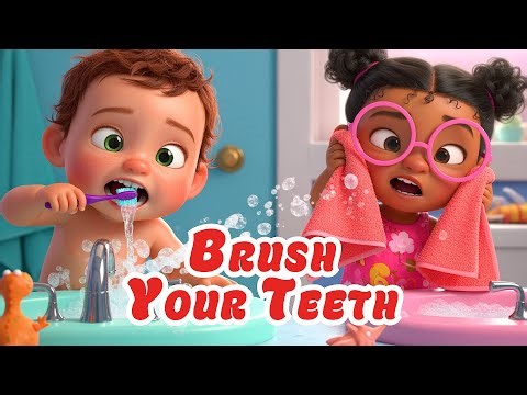 Brush Your Teeth 🪥 | Nursery Rhyme for Kids | Fun Cartoon Brushing Routine