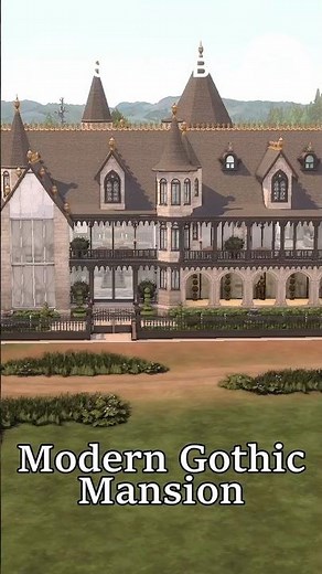 Sims 4: Gorgeous Modern-Gothic Mansion Tour 🦇 | CC-Free Build!