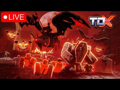 GRINDING THE 2025 TDX HALLOWEEN BATTLE PASS... | ROBLOX - Tower Defense X (🔴LIVE)